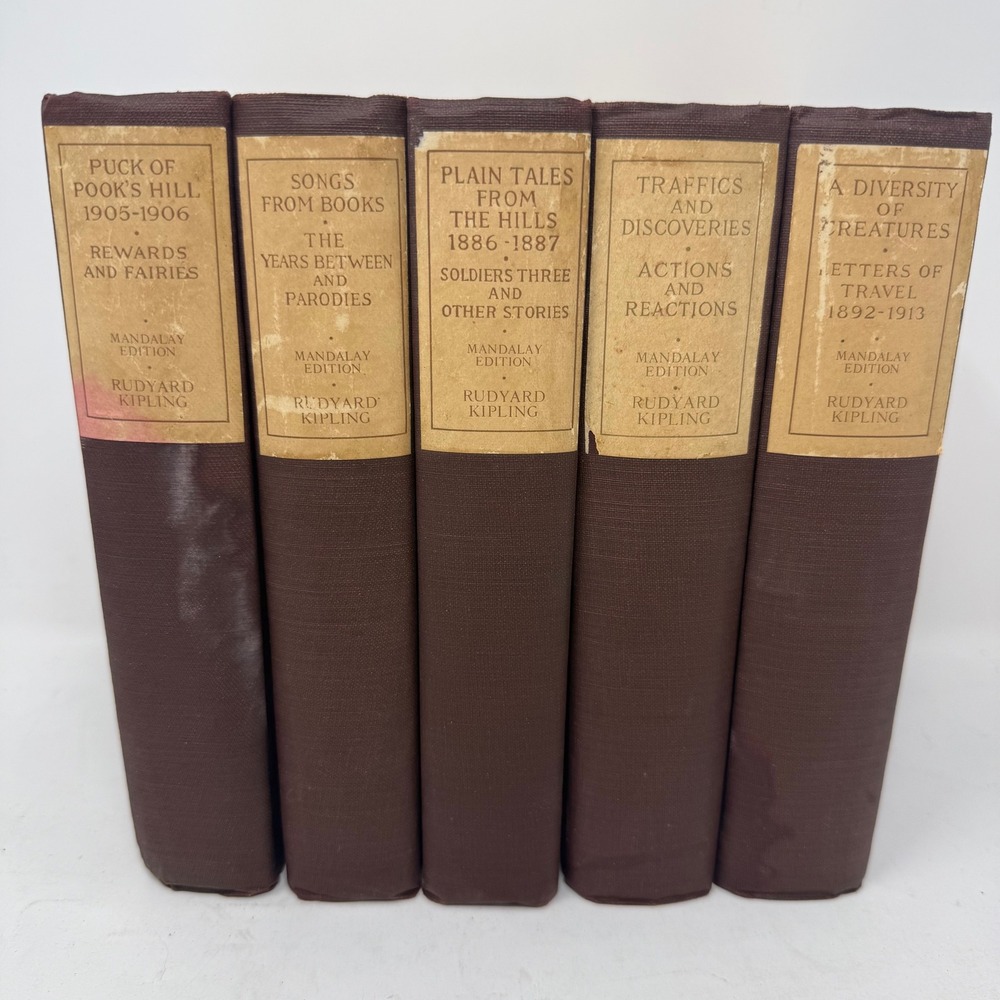 Rudyard Kipling 1927 Mandalay Edition 5 Vol Set Doubleday Page Burgundy Gilt - Picture 1 of 12